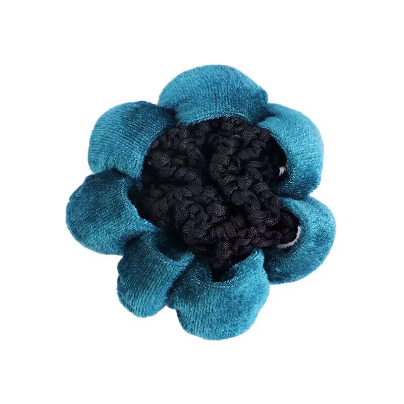 Solid Performance Dance Velvet Headband With Hair Mesh Bag