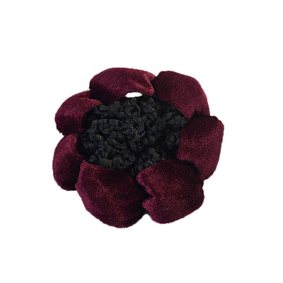 Solid Performance Dance Velvet Headband With Hair Mesh Bag