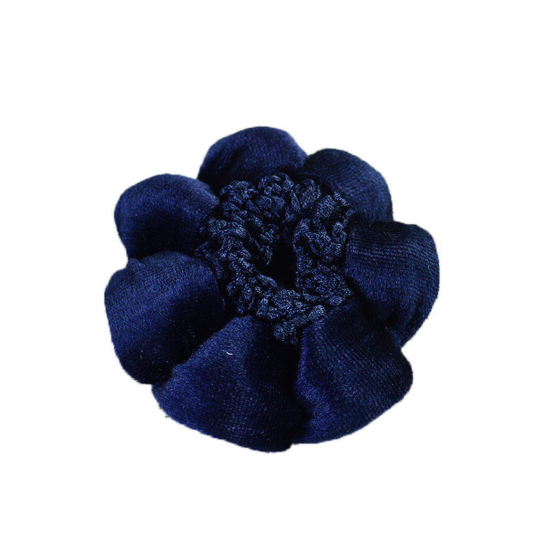 Solid Performance Dance Velvet Headband With Hair Mesh Bag